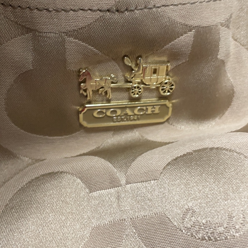 Coach Mia Op Art Sateen Tote-Khaki